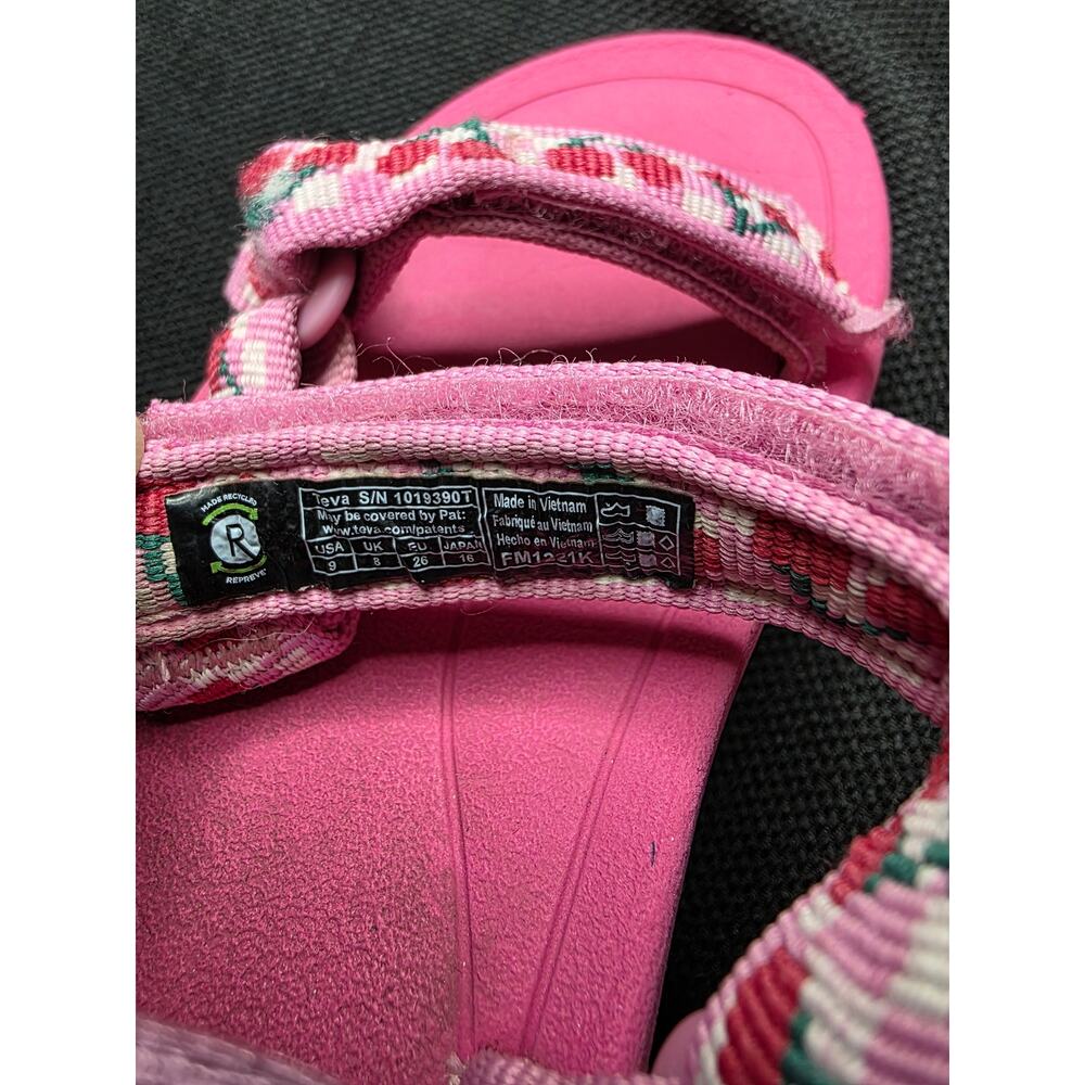 Teva Kids Pink Fruit Cherry Universal Strap Sandals Size 9 - Picture 6 of 6